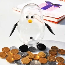 Cina vasi creativi nuovo storage arrivo pinguino in vetro borosilicato moneta scatola di vetro barattoli per conserve, grossista produttore