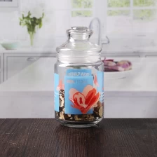 China Custom decal logo 660 ml empty sealed glass jar with dome lid wholesale manufacturer