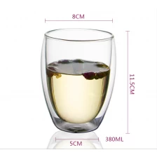 الصين Double Wall Cups Glass 12oz Insulated Thermal Glasses For Tea, Coffee, Latte, Cappucino, Cafe, Milk الصانع