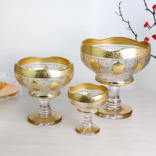 Китай Glass Fruit Bowl With Home Decoration,Luxury Gloden Housewares,Gift,Vintage-inspired Pattern производителя