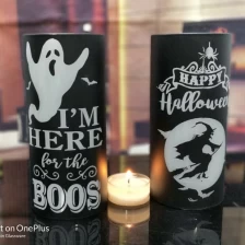 China Suporte de vela de vidro de Halloween por atacado, Suporte de vela para decoração de Halloween fabricante