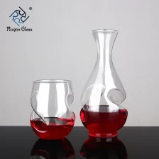 China Handmade 12oz Stemless Wine Glass And Decanter Set With Finger Indentations manufacturer