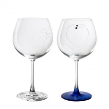 China Handmade etched 591ml wedding burgundy paunch gin&tonic cocktail copa glasses goblets for Gin Tonic manufacturer
