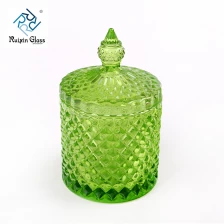 China Machine Blown Decating Storage Jar Candle Holder With Lids manufacturer