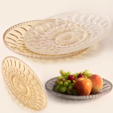 China New product electroplated glass plate, electroplating process pating oval point glass and fruit plate suppliers manufacturer