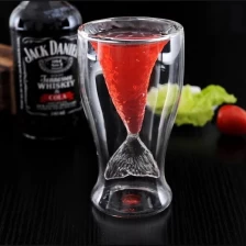 China Sales promotion double wine glass double beer glass,double wall cup wholesale manufacturer