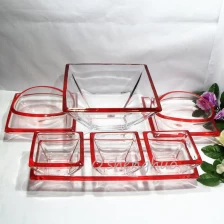 الصين وعاء زجاجي مربع يناسب الزجاج الشفاف طبق فاكهة المورد الصانع