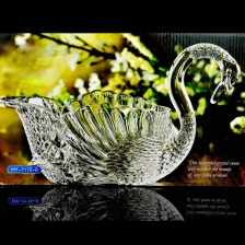 China Swan crystal glass fruit bucket beautiful glass fruit containers wholesale manufacturer