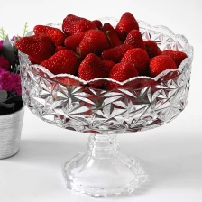China Tall glass fruit bowl china glass plate manufacturer manufacturer