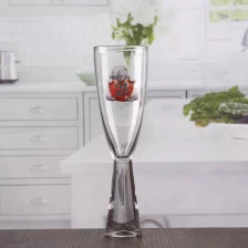 China Thick stem fancy champagne glasses cheap funky wine glasses patterned champagne flutes wholesale manufacturer