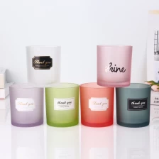 Çin Wholesale 4oz 6oz 8oz 12oz Customized Frosted Color Glass Candle Jars üretici firma