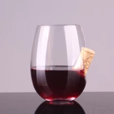 Çin Wholesale Cork Embed Egg Shape Stemless Wine Glass üretici firma
