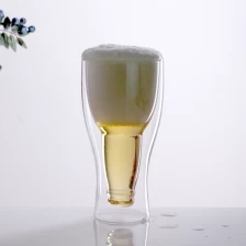 Çin Wholesale Handmade 350ml Host Fast Freeze Beer Glasses Double Wall Glass Cup üretici firma