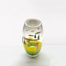 China Wholesale glass candlesticks cheap hand painted candle holders in shenzhen manufacturer