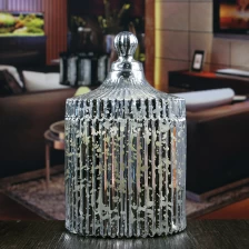 Çin Toptan yuvarlak cam mumlukları ucuz gümüş mum aplikleri cıva cam mumlukları kubbe kapakları ile üretici firma