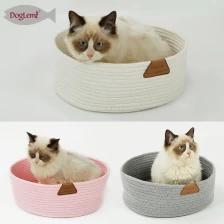 porcelana Cama de arrastre hecha a mano redonda de algodón gato fabricante