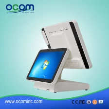 China POS8619 --- OCOM nieuwste ontwerp 15 "all in one POS-systeem dual screen fabrikant