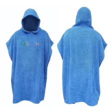 China Custom Logo Beach Poncho Towel Changing Robe Towel With Hood manufacturer