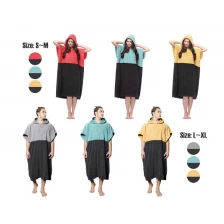 중국 Custom Logo Design Thick Absorbent Beach Poncho Changing Robe Towel with Hood Flannel Microfiber 제조업체