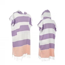 中国 100% Cotton Turkish Towel Light Weight Surf Poncho Towel Hooded Towel メーカー