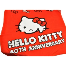 China Custom Promotional Velour Reactief Gedrukt Hello Kitty strandlaken fabrikant