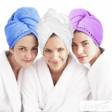 China Microfiber haarhanddoek Tulband Wrap hoofdhanddoek fabrikant