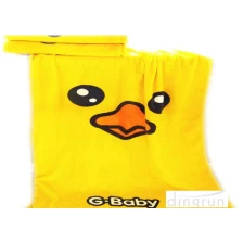 China Dicker, Soft Duck Cartoon Yellow Custom bedruckte Strand Handtuch 70 * 140 cm Hersteller