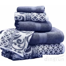 China Yarn Dyed Cotton Jacquard Towel Set manufacturer