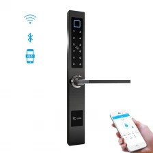 China Slim Smart Lock For Aluminum Glass Door TTLock APP Smartphone Control WiFi Wireless Remote Fingerprint Door Lock manufacturer