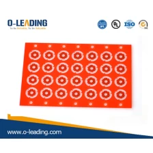 China Dunne film silicium zonnecellen Pcb, stijve PCB met 2 lagen met rood soldeermasker en dunne plaatdikte 0,15 mm fabrikant