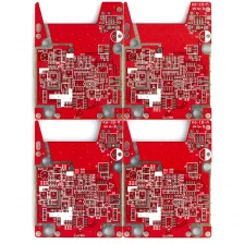 China double layer pcb with red S/M and LF-HASL surface treatment with RohS manufacturer