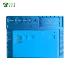 중국 Bestool001b + 알루미늄 합금 벨트 실리콘 수지 워크 벤치 내열 절연 스테이션 뜨거운 공기 역 패드 휴대 전화 BGA PCB 용접 제조업체