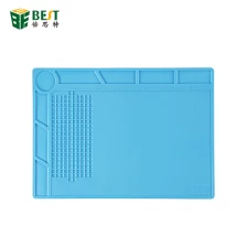 China BEST S-130B Desk Rubber Clear Silicone Heat Resistant Mat manufacturer