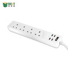 China BST-03 Power Strip Smart Home Electronics Fast Charging 4 USB 4 ports Extension UK powerplug socket with UK Adapter manufacturer