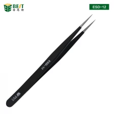 China BST-12ESD Anti-static ESD Tweezers Kit Non-magnetic High Hradness Stainless Steel ESD Tweezers manufacturer