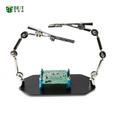China BST-168K Clamp Soldering Helping Hands Tool PCB Board Holder Jig Fixture Stand 2 Metal Flexible Arm Alligator Clip manufacturer