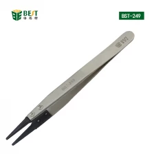 中国 交換可能な先端を有するBST-249ステンレス鋼の帯電防止ラウンド先端ピンセット メーカー