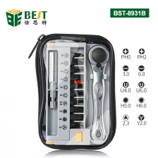 中国 BST-8931B 12合1迷你便携式棘轮螺丝刀套装，用于家用电器维修工具棘轮钥匙工具六角螺丝刀 制造商