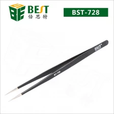 China Eyelash extension tweezers facotry supply stinless steel material straight tip BEST-728 manufacturer