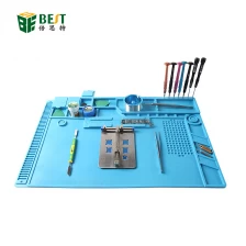 China S-170 Heat Insulation Silicone Welding Pad Mat Desk Maintenance Platform For Repair Station With Magnetic manufacturer