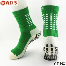 China China profession OEM socks factory, customized nylon green sport grid silicone socks manufacturer