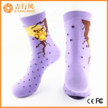Cina calzini svegli del fumetto delle donne che fabbricano calzini delle donne su ordinazione su ordinazione all'ingrosso di disegno produttore