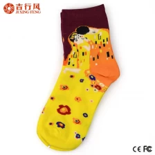 中国 个性的新款式的艺术作品针织袜子，中国袜子制造商定制艺术袜子 制造商