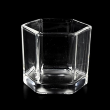 China Wholesale Customized 8oz Hexagon Glass Candle Jars manufacturer