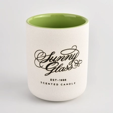 China Wholesale Rough Sanding Ceramic Candle Vessels with Customized Logo Ceramic Candle Holders manufacturer