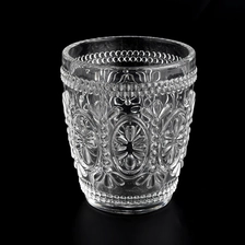 China Wholesale 300ml embossed glass candle jars for candle making manufacturer