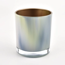 China 10oz 12oz gradient color glossy glass candle vessel manufacturer
