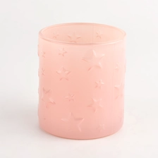 China pink glass candle jars for soy wax candle home decor manufacturer
