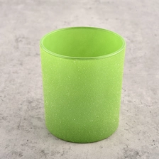 China hot sale glass candle jar frost green glass jar for home decor manufacturer