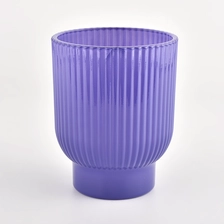 China Ribbed Glass Jar for Drinking or Candle Making Ribbed Glass Candle Jars For Sale manufacturer